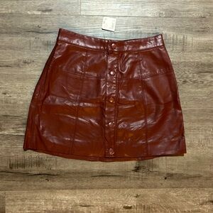 NWT Free People Oh Snap Vegan Faux Leather Skirt 4